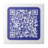 スキャン可能なQRコードの作成 | 編集可能ダークブルー タイル (正面)