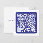 スキャン可能なQRコードの作成 | 編集可能ダークブルー ノートカード (正面/裏面)