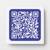 スキャン可能なQRコードの作成 | 編集可能ダークブルー フォトプラーク (正面)