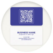 スキャン可能なQRコードの作成 | 編集可能ダークブルー 名刺