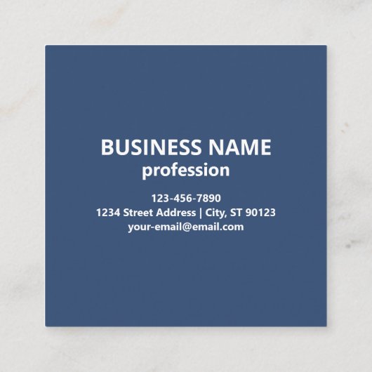 スキャン可能なQRコードの作成 | 色あせたネイビーブルー スクエア名刺 (裏面)