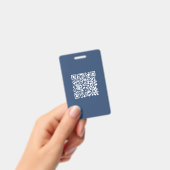 スキャン可能なQRコードの作成 | 色あせたネイビーブルー バッジ (手持ち)
