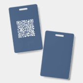 スキャン可能なQRコードの作成 | 色あせたネイビーブルー バッジ (正面＆裏面)