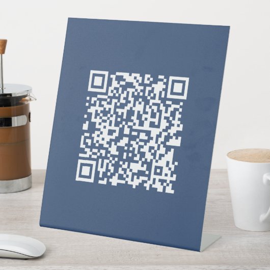 スキャン可能なQRコードの作成 | 色あせたネイビーブルー 台座サイン (インサイチュ)