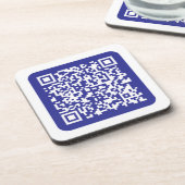 スキャン可能なQRコードを作成 | 編集可能な濃い青 コースター (左側)