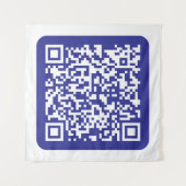 スキャン可能なQRコードを作成 | 編集可能な濃い青 タペストリー (正面)