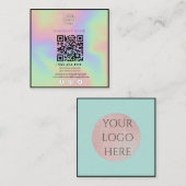 スキャン可能なQRコードソーシャルメディアの名刺 スクエア名刺 (正面/裏面)