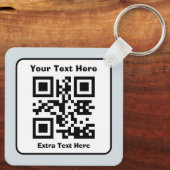 スキャン可能なQRコードテンプレート(編集可能文字付き) キーホルダー (裏面)