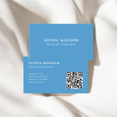 スキャン可能なQRコードミニマリストブルー 名刺