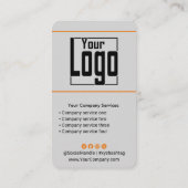 スキャン可能なQRコードロゴブラックオレンジグレーポートレート 名刺 (裏面)