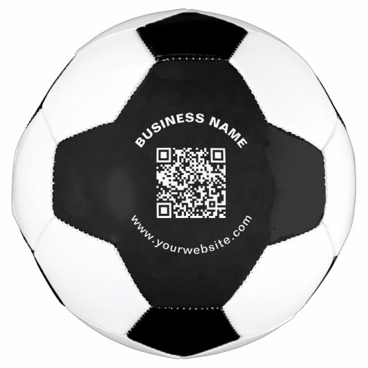 スキャン可能なQRコード モダンなブラック サッカーボール (正面)