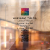 スキャン可能なQRコード 営業時間 アップロード ロゴ おしゃれ ウィンドウサイン (シート2)