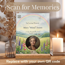 スキャン可能なQR付きインタラクティブ音楽と写真のメモリアル アクリルサイン