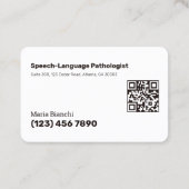 スキャン可能なSLP音声認識 – 言語 名刺 (裏面)