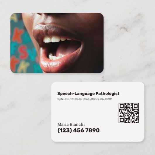 スキャン可能なSLP音声認識 – 言語 名刺 (正面/裏面)