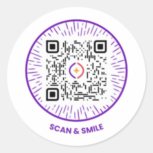 スキャン&スマイル- SparkLabによるステッカー ラウンドシール