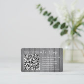 スキャン・ミー QRコード 返信用 グレー 偽木製 エンクロージャー 50パック 名刺 (スタンド正面)