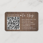 スキャン・ミー QR RSVP ブラウン 偽木製エンクロージャー 50パック 名刺 (正面)