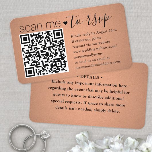 スキャン・ミー QR RSVP 偽の銅製エンクロージャ 50パック 名刺