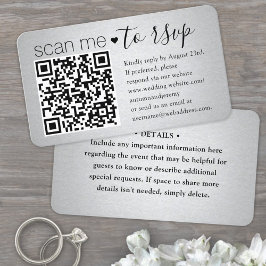 スキャン・ミー QR RSVP 偽シルバー・エンクロージャー 50パック 名刺