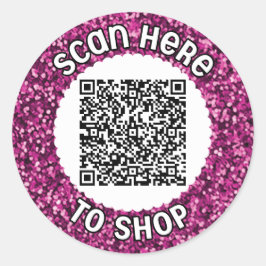 スキャンQRコードクラシックラウンドステッカー ラウンドシール