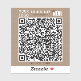 スキャンQRコードメニュー素朴チャームクラフト紙 シール