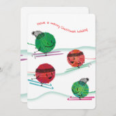 スキヤーン編み物針クロチェットクリスマスカード シーズンカード (正面/裏面)