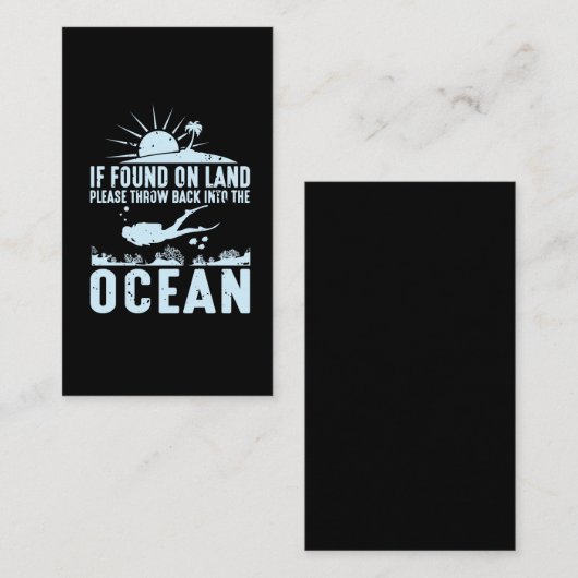 スキュおもしろいーバダイバーが水泳への情熱を贈る 名刺 (正面/裏面)