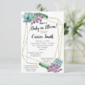スキュクレントベビーイン開花ベビーシャワー招待状 招待状 (スタンド正面)