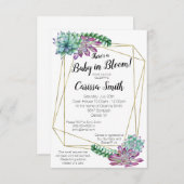 スキュクレントベビーイン開花ベビーシャワー招待状 招待状 (正面/裏面)