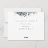 スキュクレント水彩ブライダルシャワー招待状 シーズンカード (裏面)