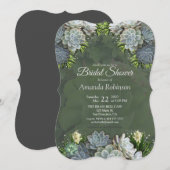 スキュレントフエスオブブル淡い色のースブライダルシャワー 招待状 (正面/裏面)