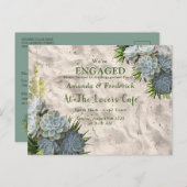 スキュレントフエスオブブル淡い色のース婚約 インビテーションポストカード (正面/裏面)