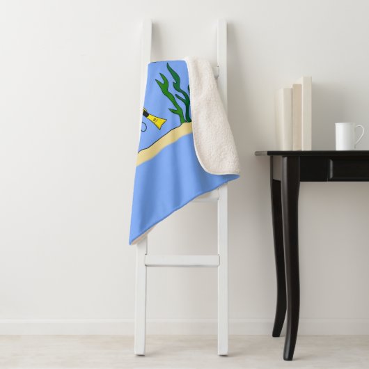 スキューバおもしろいダイバーと魚の海の生き物の漫画 シェルパブランケット (インサイチュ)