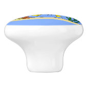 スキューバおもしろいダイバーと魚の海の生き物の漫画 セラミックノブ (側面)