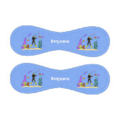 スキューバおもしろいダイバーと魚の海の生き物の漫画 野球ボール (パネル)