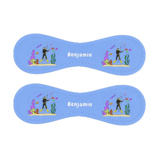 スキューバおもしろいダイバーと魚の海の生き物の漫画 野球ボール (パネル)