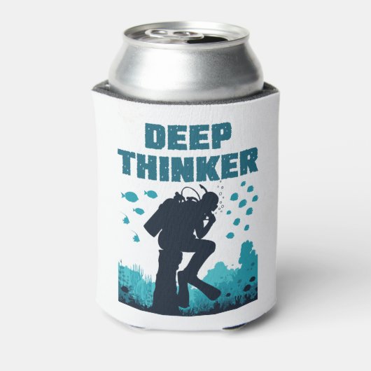 スキューバおもしろいダイビングダイバー深いティンカーロダン 缶クーラー (缶裏面)