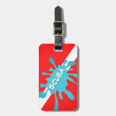 スキューバの水しぶきを取りに行く。 ダイバー ラゲッジタグ (正面縦)