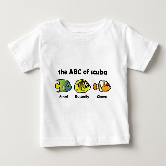 スキューバのABC ベビーTシャツ (正面)