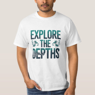 スキューバをテーマにした海洋生物ファン向けアートワーク Tシャツ