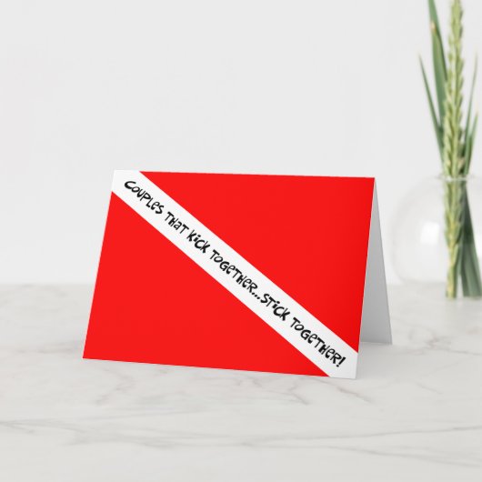 スキューバカップルが一緒に蹴る カード (正面)