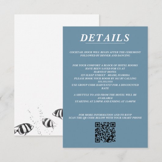 スキューバカップルQRコードと詳細 エンクロージャーカード (正面/裏面)