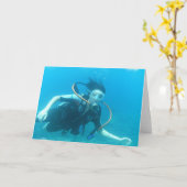 スキューバガールグリーティングカード カード (黄色い花)