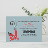 スキューバギアの誕生日のパーティの招待状 招待状 (スタンド正面)