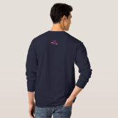 スキューバサンタ及びタツノオトシゴの長袖のTシャツ Tシャツ (裏面フル)