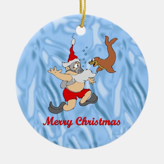 スキューバサンタ セラミックオーナメント (正面)