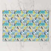 スキューバシュノーケルバースデーパーティーブルー紙ランチョンマット ペーパーパッド (正面)