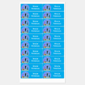 スキューバダイバーと海の生き物の漫画パーソナライズされた ラベル (シート)