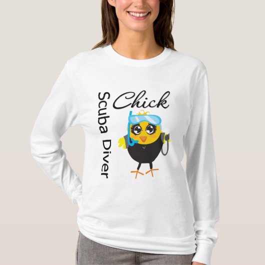 スキューバダイバーのひよこ Tシャツ (正面)